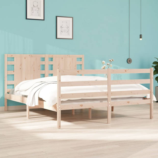 vidaXL Bedframe massief grenenhout 120x190 cm