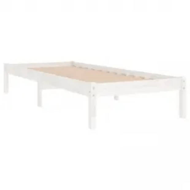 vidaXL Bedframe massief hout wit 90x200 cm