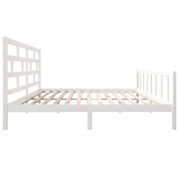 vidaXL Bedframe massief grenenhout wit 180x200 cm