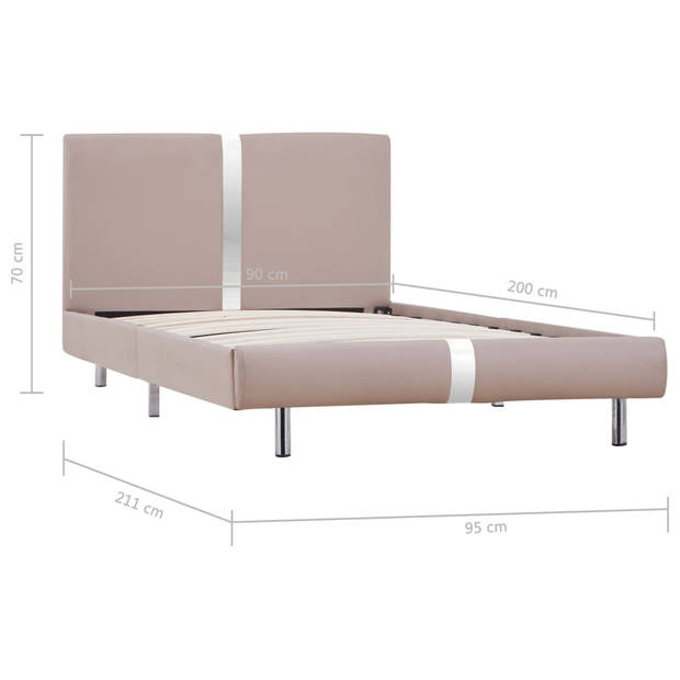 vidaXL Bedframe kunstleer cappuccino 90x200 cm