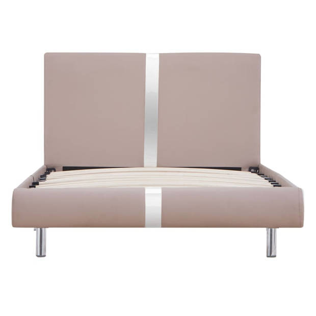 vidaXL Bedframe kunstleer cappuccino 90x200 cm