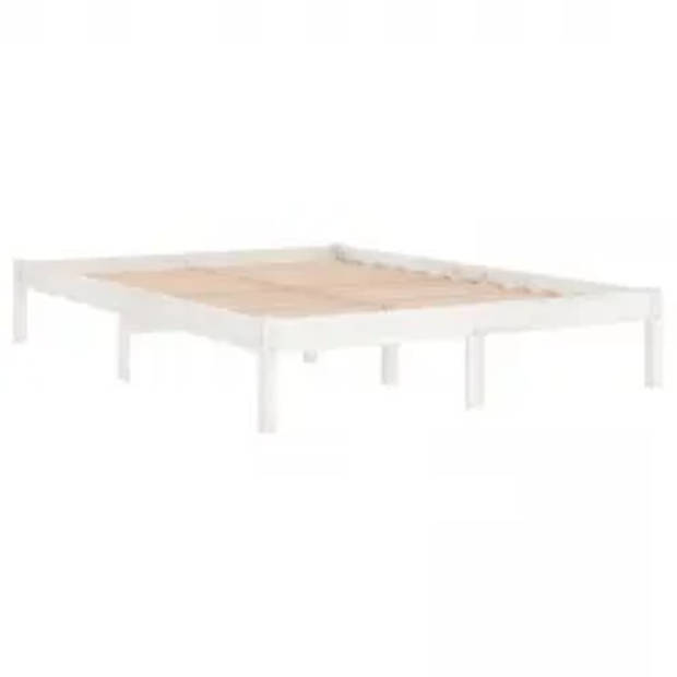 vidaXL Bedframe massief hout wit 180x200 cm