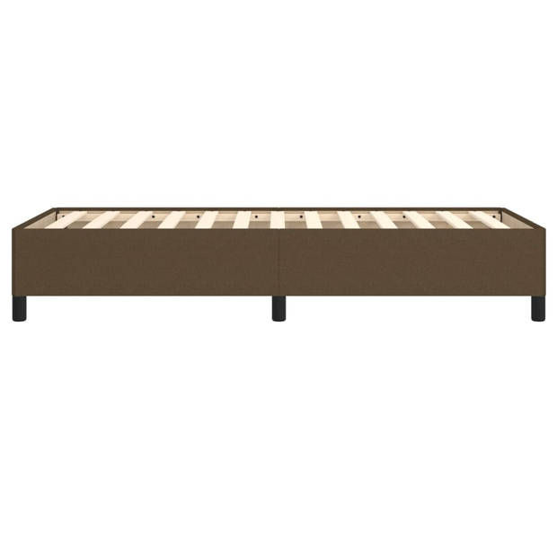 vidaXL Bedframe zonder matras 100x200 cm stof donkerbruin