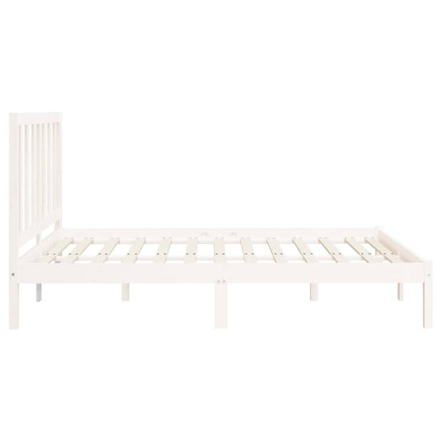 vidaXL Bedframe massief hout wit 120x200 cm