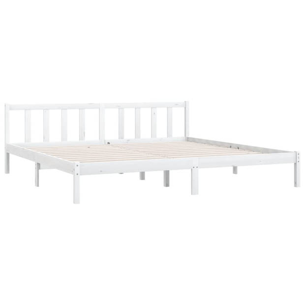 vidaXL Bedframe massief grenenhout wit 200x200 cm