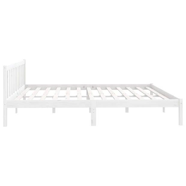 vidaXL Bedframe massief grenenhout wit 200x200 cm