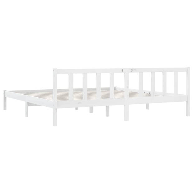 vidaXL Bedframe massief grenenhout wit 200x200 cm