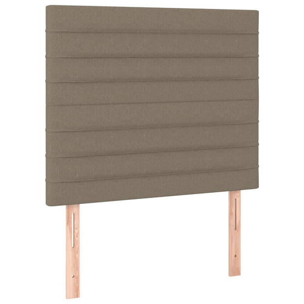 vidaXL Boxspring met matras en LED stof taupe 90x190 cm