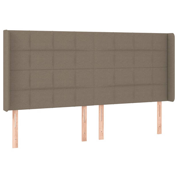 vidaXL Hoofdbord LED 203x16x118/128 cm stof taupe