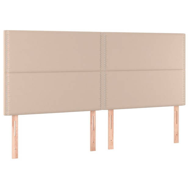The Living Store Bedframe Cappuccino - 203 x 166 x 118/128 cm - Duurzaam kunstleer - Verstelbaar hoofdeinde - Stabiele