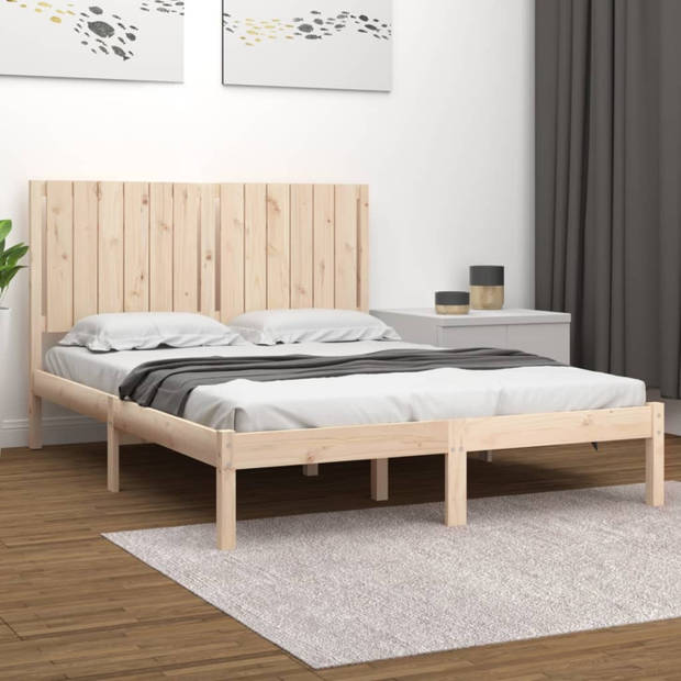 vidaXL Bedframe massief grenenhout 140x190 cm