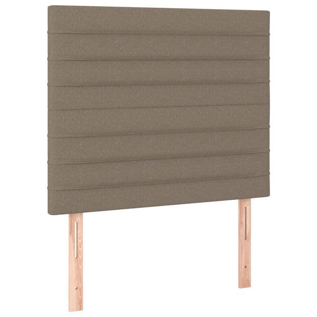 vidaXL Boxspring met matras en LED stof taupe 100x200 cm