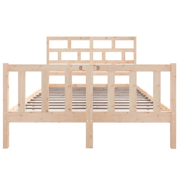 vidaXL Bedframe massief grenenhout 135x190 cm