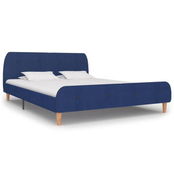 vidaXL Bedframe stof blauw 180x200 cm