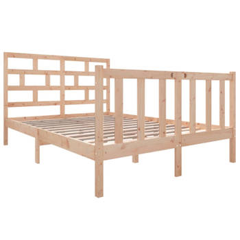 vidaXL Bedframe massief grenenhout 140x190 cm