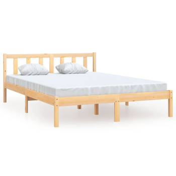 vidaXL Bedframe massief grenenhout 135x190 cm