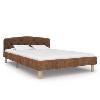 vidaXL Bedframe kunstsuède bruin 120x200 cm