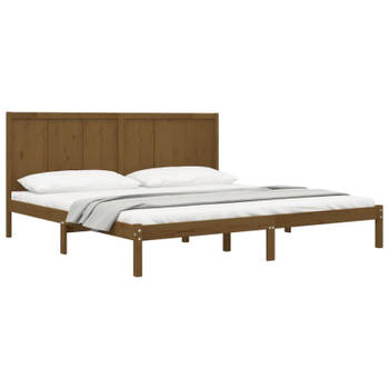 vidaXL Bedframe massief grenenhout honingbruin 200x200 cm