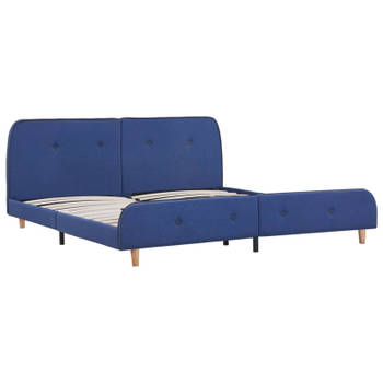 vidaXL Bedframe stof blauw 160x200 cm