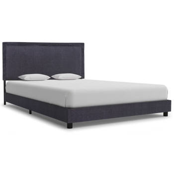 vidaXL Bedframe stof donkergrijs 140x200 cm