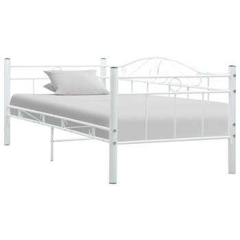 vidaXL Bedbankframe metaal wit 90x200 cm