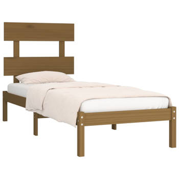 vidaXL Bedframe massief hout honingbruin 100x200 cm