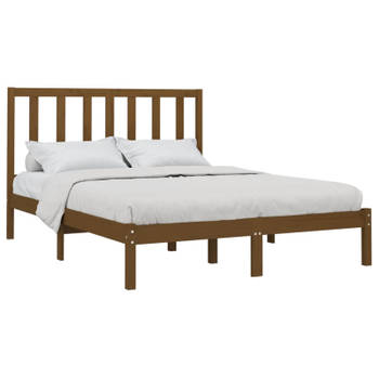 vidaXL Bedframe massief hout honingbruin 120x200 cm