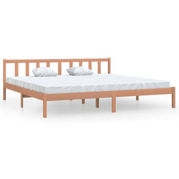 vidaXL Bedframe massief grenenhout honingbruin 200x200 cm