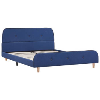 vidaXL Bedframe stof blauw 140x200 cm