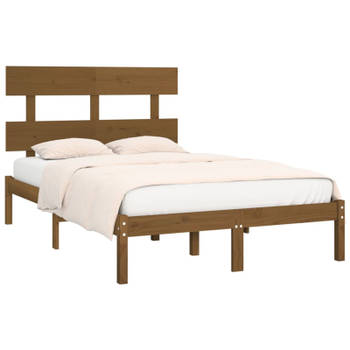 vidaXL Bedframe massief hout honingbruin 200x200 cm