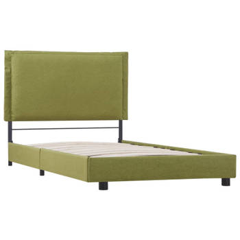 vidaXL Bedframe stof groen 90x200 cm