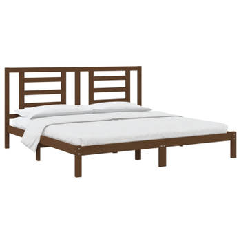 vidaXL Bedframe massief grenenhout honingbruin 200x200 cm