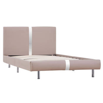 vidaXL Bedframe kunstleer cappuccino 90x200 cm