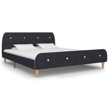 vidaXL Bedframe stof donkergrijs 160x200 cm