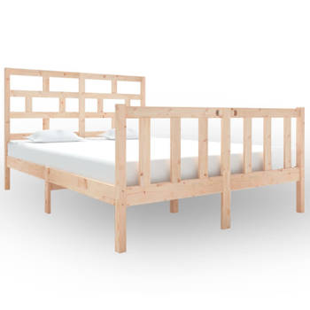 vidaXL Bedframe massief grenenhout 135x190 cm