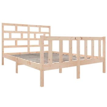 vidaXL Bedframe massief grenenhout 135x190 cm