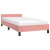 vidaXL Bedframe met hoofdeinde fluweel roze 90x190 cm