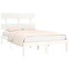 vidaXL Bedframe massief hout wit 135x190 cm