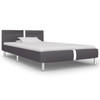 vidaXL Bedframe met LED kunstleer grijs 90x200 cm