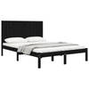 vidaXL Bedframe massief grenenhout zwart 140x200 cm