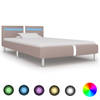 vidaXL Bedframe met LED kunstleer cappuccino 90x200 cm