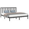 vidaXL Bedframe massief hout grijs 200x200 cm