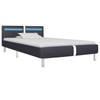 vidaXL Bedframe met LED kunstleer zwart 90x200 cm