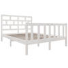 vidaXL Bedframe massief grenenhout wit 135x190 cm 4FT6 Double