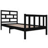 vidaXL Bedframe massief grenenhout zwart 90x190 cm