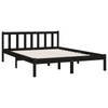 vidaXL Bedframe massief grenenhout zwart 135x190 cm