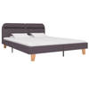 vidaXL Bedframe met LED stof taupe 160x200 cm