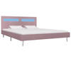 vidaXL Bedframe met LED stof roze 180x200 cm