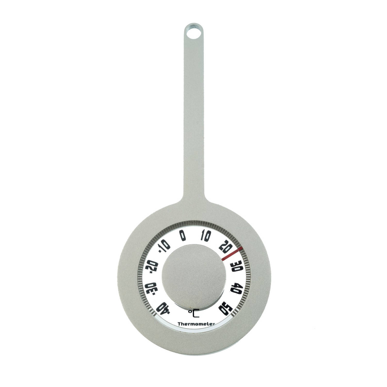 Buitenthermometer aluminium Lolly hangend met zuignap 16,2 x dia. 7,2 cm
