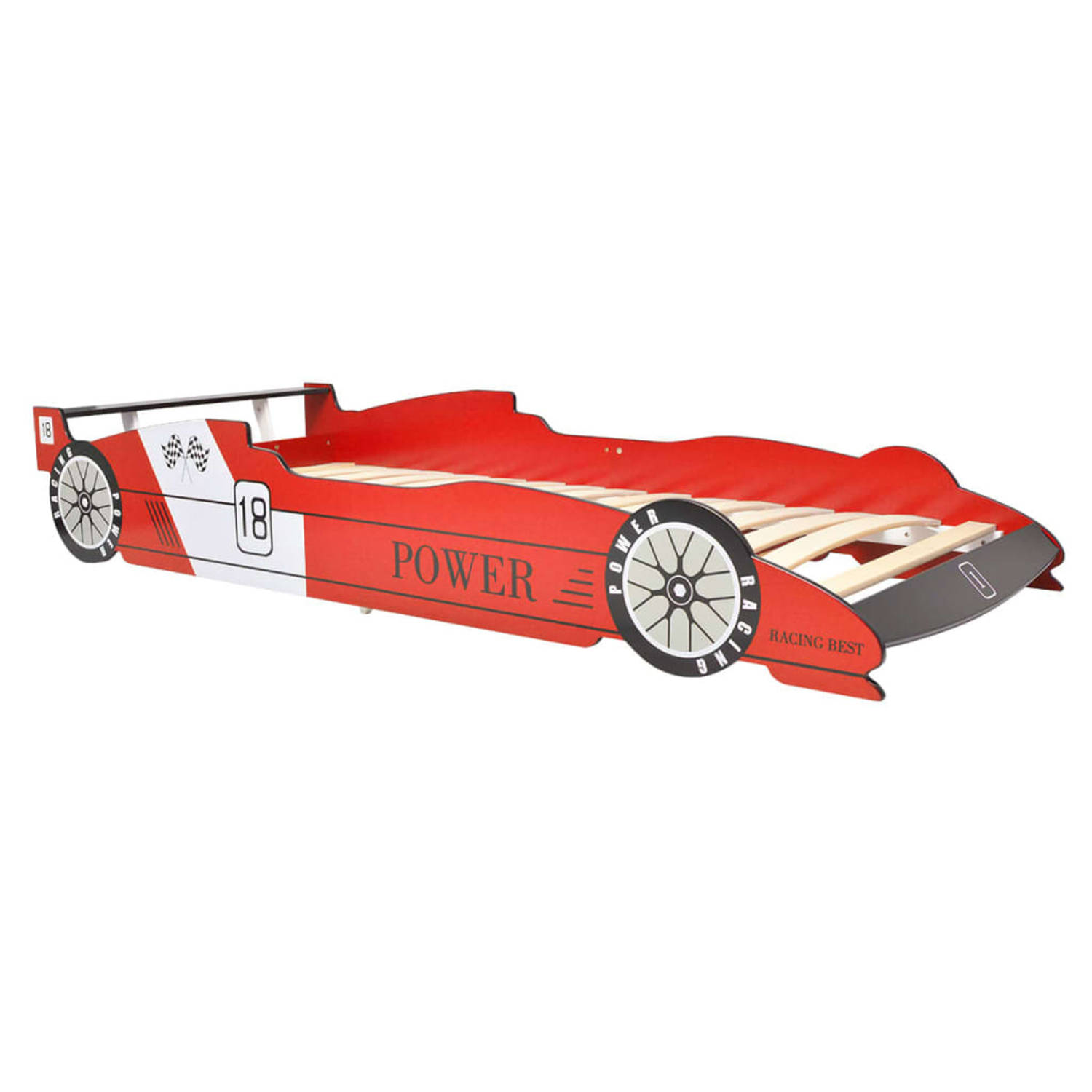 vidaXL Kinder race auto bed 90x200 cm rood